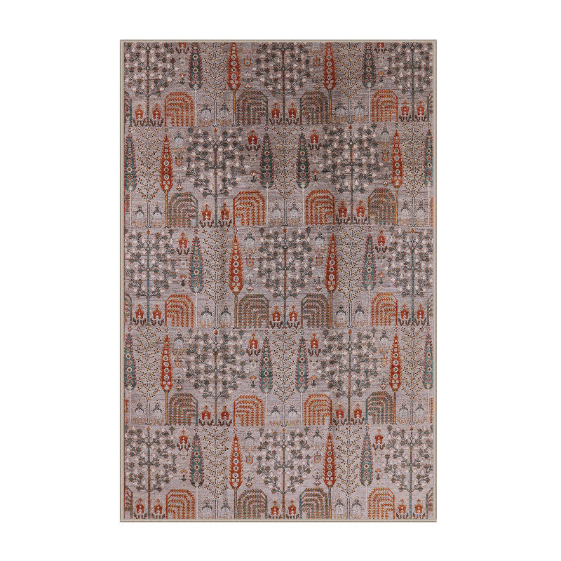 Tapis rouge / gris Southwestern, Rectangle 6 pi x 9 pi