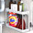 2-Tier Under Sink Organizer Tray With Hooks – White