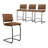 Low Back Tufted Faux Leather Upholstered Counter Stool with Metal Sled Frame-122601273