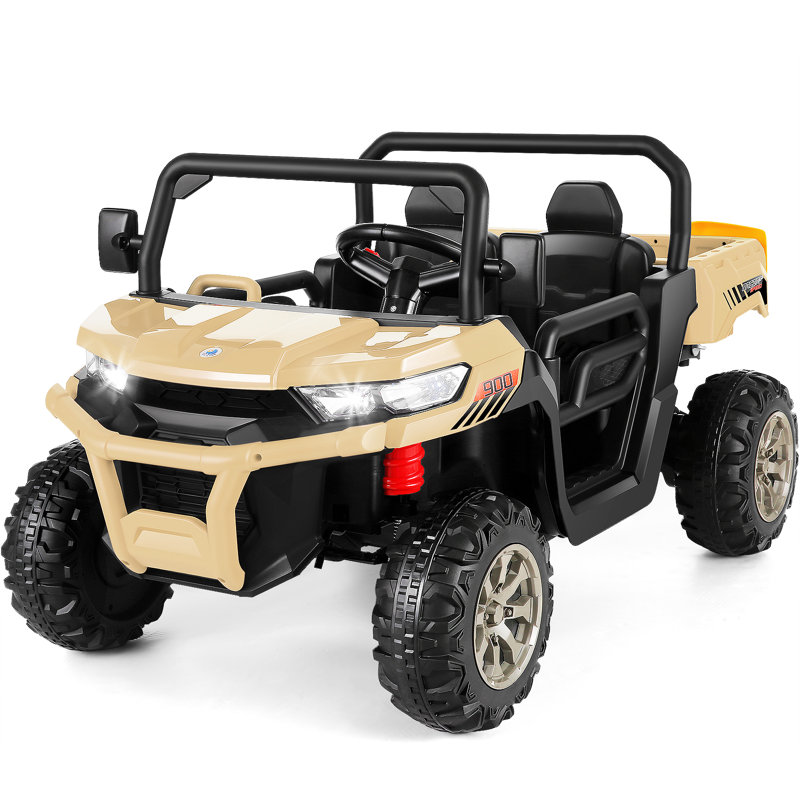 Camion à benne basculante avec tension électrique Delia Himimi 24 Voltage, UTV pour enfants 2 places avec télécommande, Or