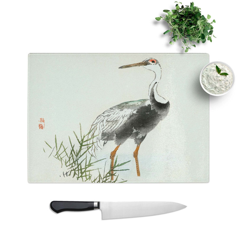 Tempered Glass a Crane Chopping Board, 28.5 cm W x 20 cm L