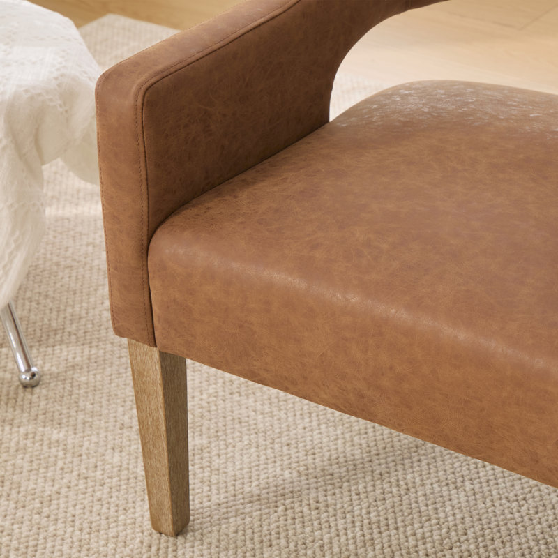 26.16" W Upholstered Accent Armchair (Set Of 2), Brown