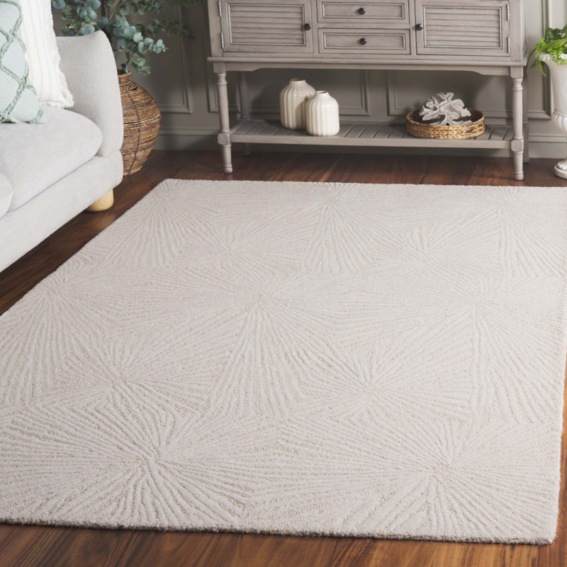 Ebony 930 Hand Tufted Wool/Cotton Abstract Rug in Gray, Rectangle 6' x 9'