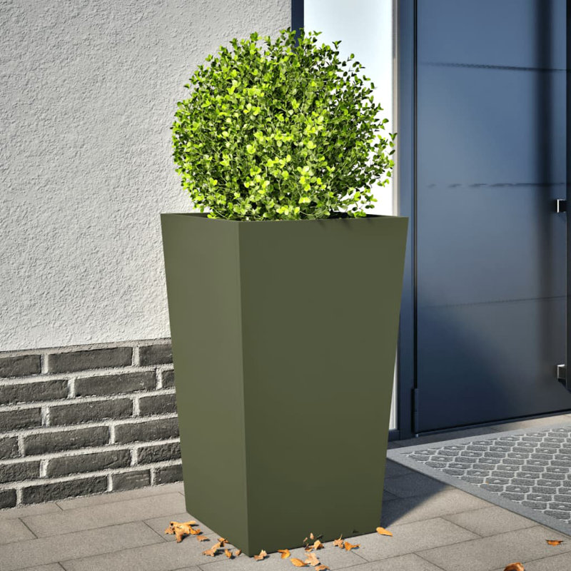 Chaely Metal Planter, Black, 29.53" H x 17.72" W x 17.72" D, 1
