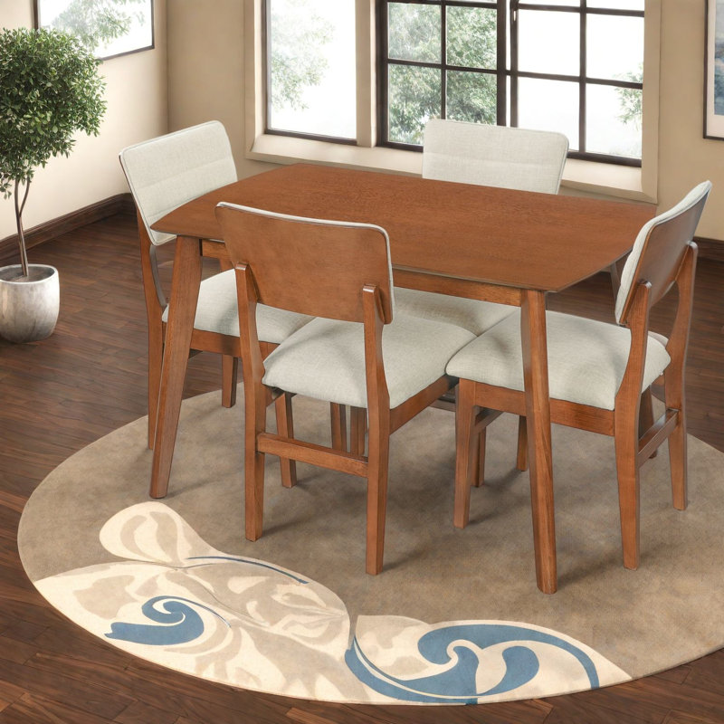 Ensemble de table de salle à manger Modern Farmhouse (doit inclure à la fois la table et la chaise), ensemble de cuisine en bois aggloméré 5 pièces et peu encombrant