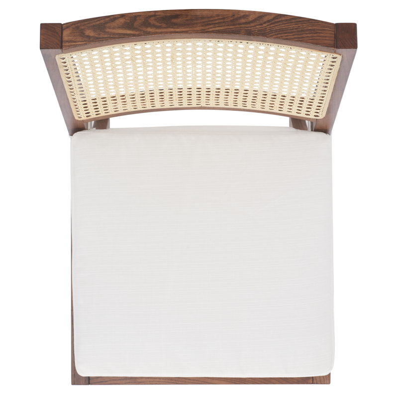 Colette Rattan Barstool, Short Stool (22.1" Seat Height), Walnut/Natural
