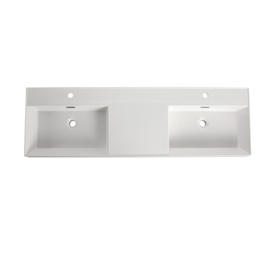 Lavabo en résine 60 po pour meuble-lavabo, comptoir de meuble-lavabo seulement