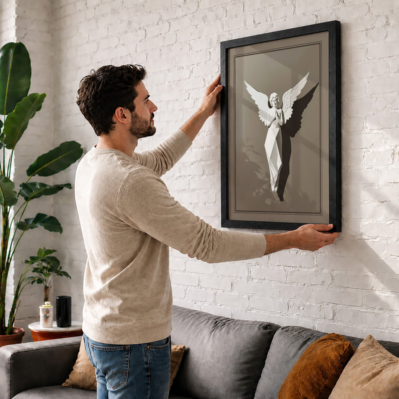 Winged Descent Minimalist - Framed Print, Unframed, A1 - 84.1 x 59.4 cm
