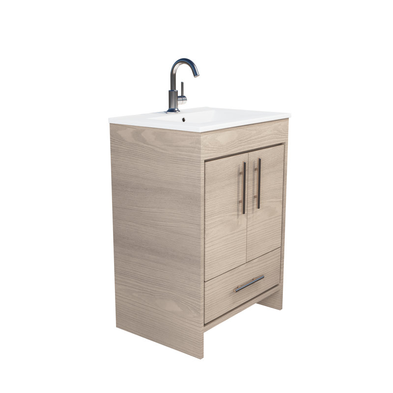 Ensemble de meuble-lavabo simple 24 po Sallisaw, Gris cendré