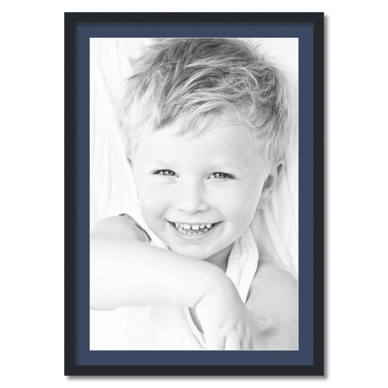 Cadre pour photo simple 24 po x 36 po en bois mat, Bleu minuit