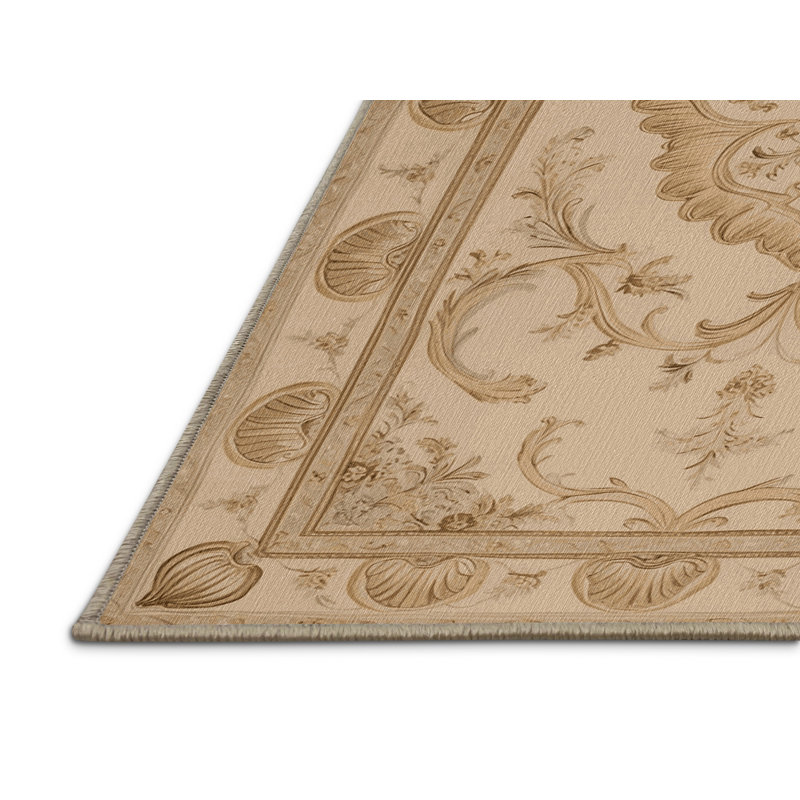 Tapis brun français lavable à la machine, Rectangle 4 pi x 6 pi
