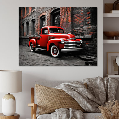 " Red Pickup Truck Vintage Hauler I "