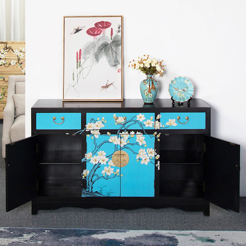 New Chinese Solid Wood Painted Shoe Cabinet 12 Pair Shoe Storage Cabinet, Black
