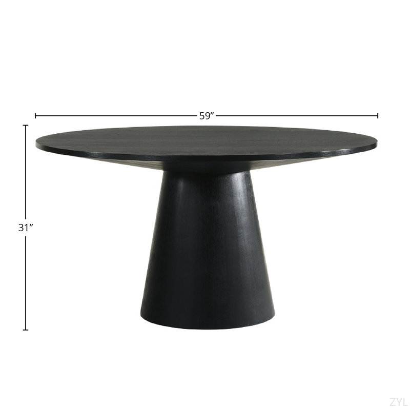 Table de salle à manger ronde en bois manufacturé noir