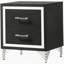 Black 2-Drawer Nightstand Bedside Table