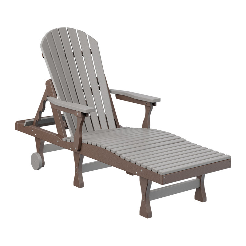 Berlin Gardens Comfo Back Chaise Lounge, Light Gray Top/Chocolate Brown Base