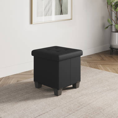 ETNA Rolling Storage Ottoman Foot Rest with Drawers & Magazine