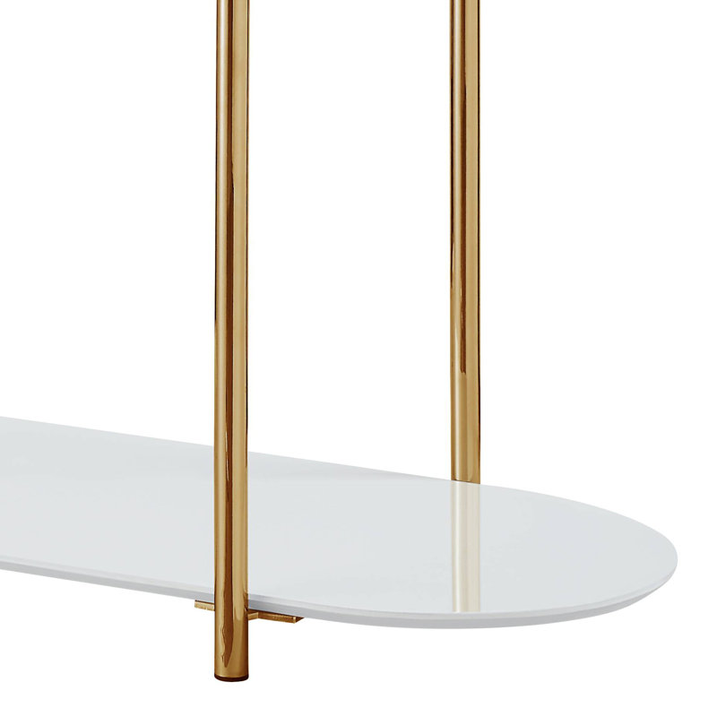 Table de canapé l 46,6 po Sadia en blanc et or