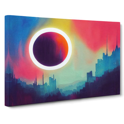 Pretty Watercolour Skyline Abstract - Wrapped Canvas