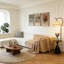 Lampe de table sur pied 60 po, abat-jour en tissu et palette en bois