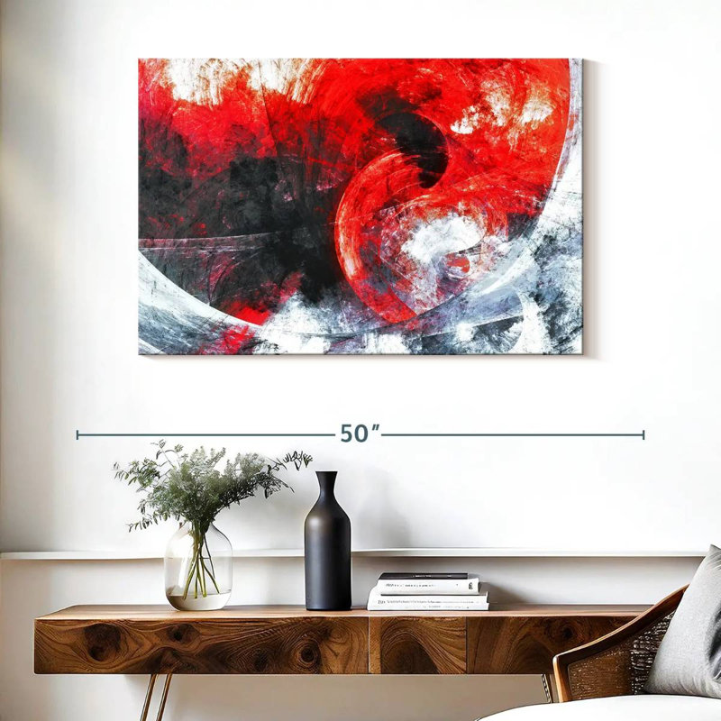 Avery Red Whirlpool Abstract, 26" H x 39" W