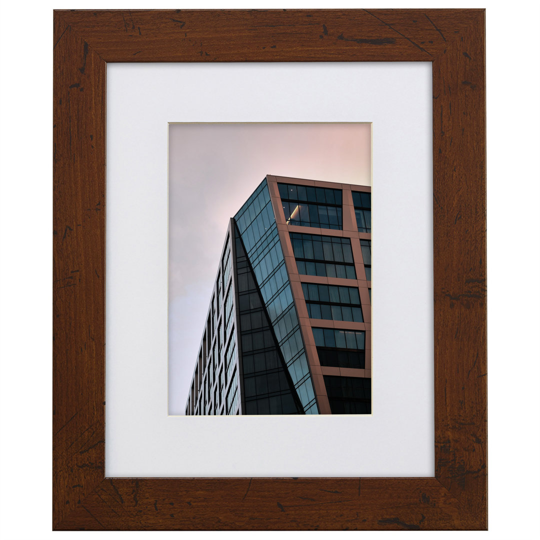 Delka 1.25", Dark Walnut Matted Picture Frame Latitude Run® Frame 