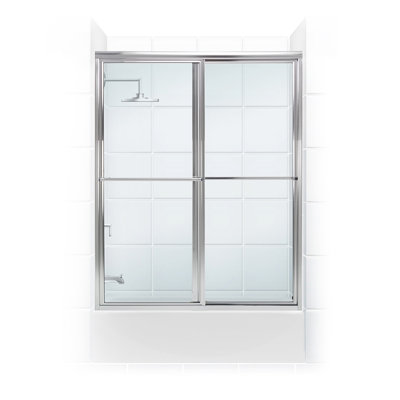 Newport Series Framed - W x 55'' H Sliding Door Framed Tub Door with