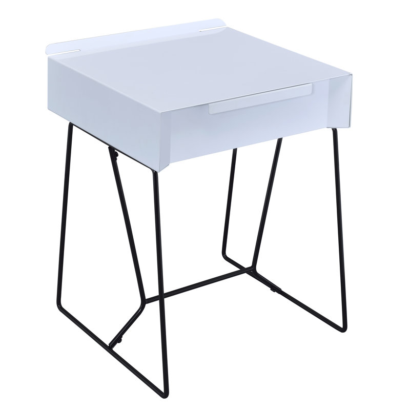 Edmonia Sled End Table, White