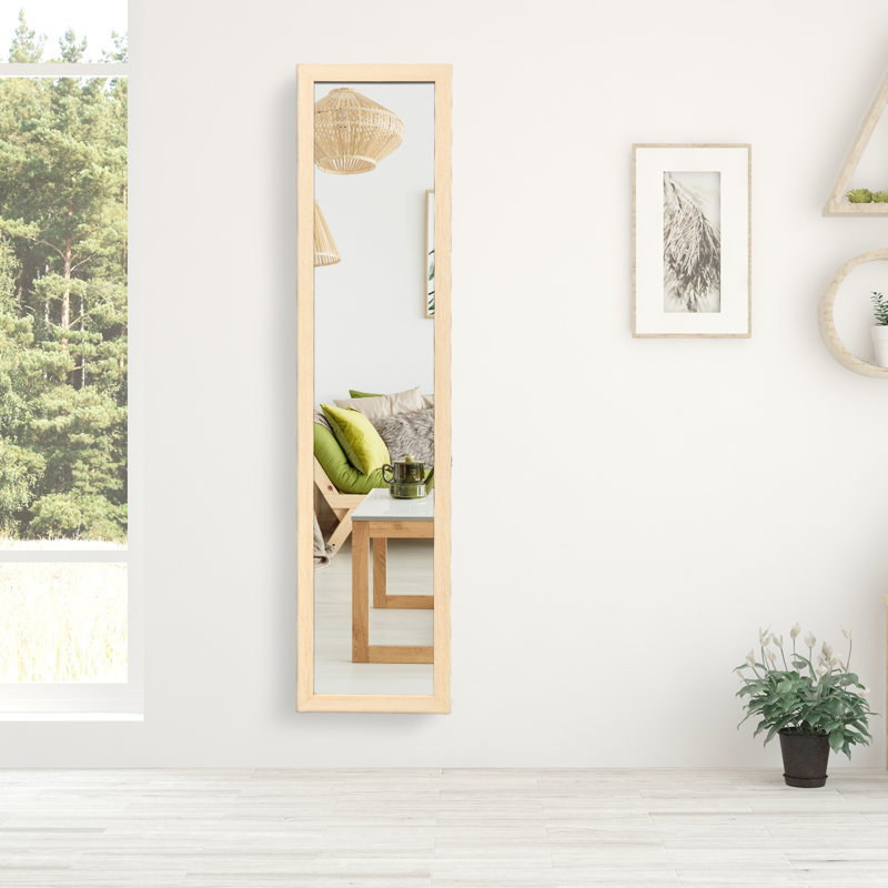 Devany Wood Flat Wall Mirror, Nature