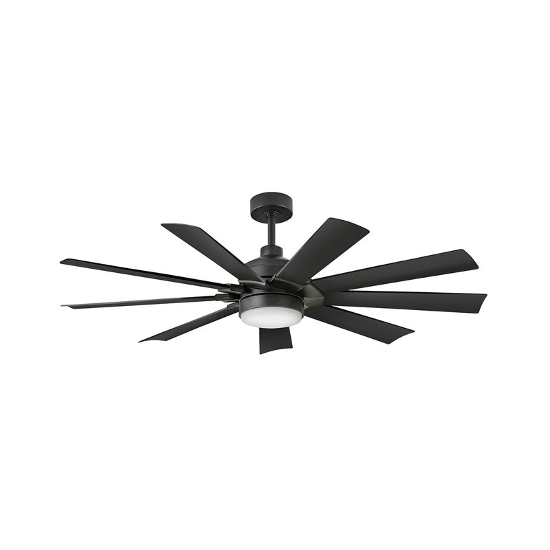Hinkley Turbine LED Ceiling Fan, Matte Black