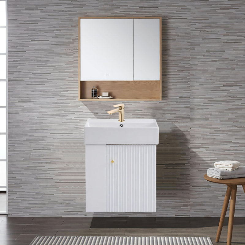 Table de salle de bain suspendue moderne 21,65 "avec plateau en céramique
