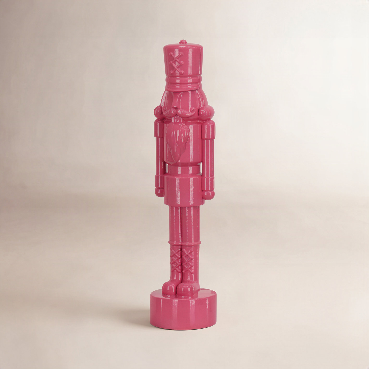 HGTV Cozy Winter Nutcracker Figurine, Pink, 13.58" H x 4.33" W x 4.72" D