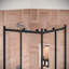 Porte de douche coulissante semi-sans cadre 36 po x 76 po avec quincaillerie en verre trempé traité 5/16 po BorTa Borbera, noir mat-120912251