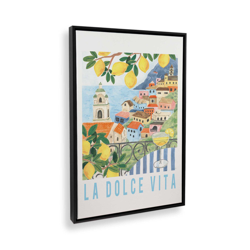 Imprimé La Dolce Vita, H 18,75 po x l 12,75 po, Noir satiné