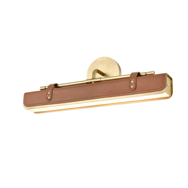 Valise Vintage Brass LED Wall Sconce with Vegan Leather