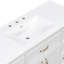 Meuble-lavabo blanc de 121,4 cm (47,8 po) avec lavabo, 6 tiroirs et 2 portes à fermeture amortie, structure robuste.