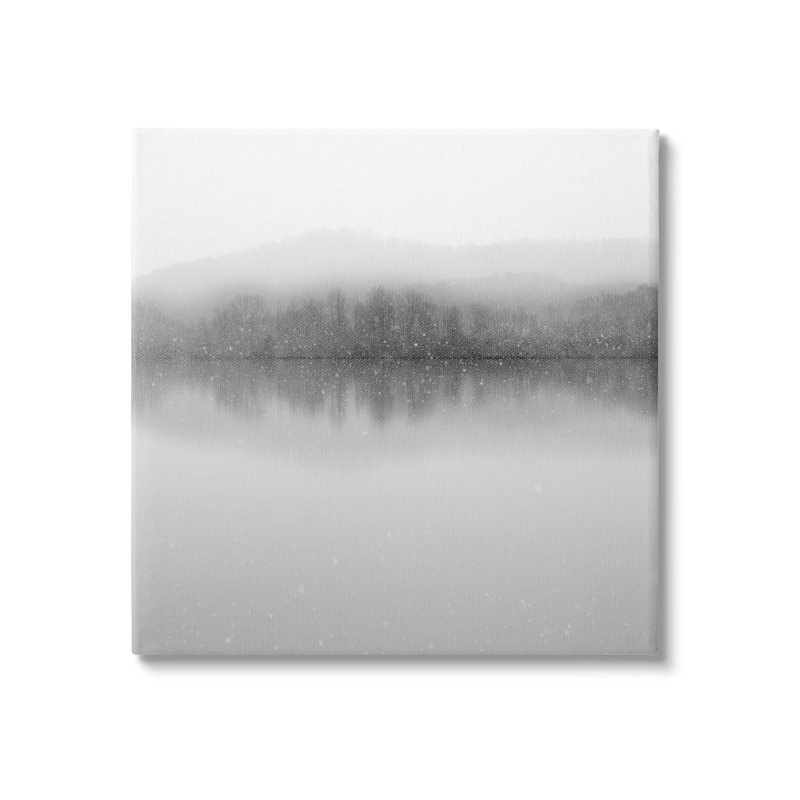 «Mountainous Lake Trees Reflection» par Nicholas Bell - photographie, H 17 po x l 17 po x P 1,5 po, Toile tendue