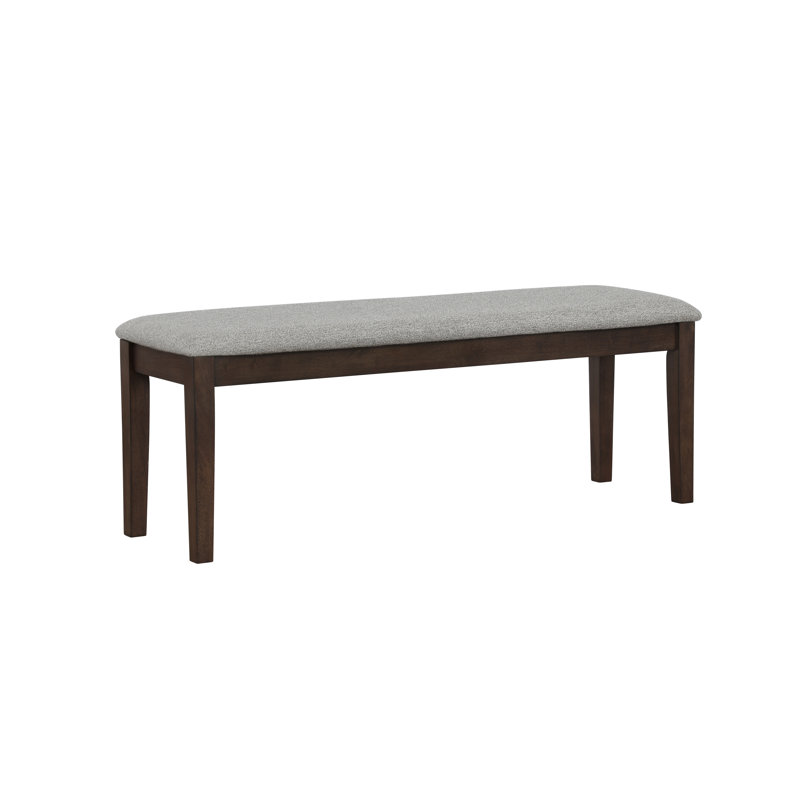 Banc rembourré en bois massif Ginnie, Brun / Gris