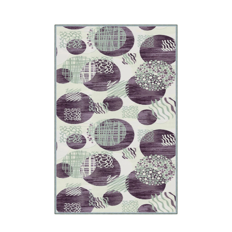 Stylish Woven Carpet, 5.2 x 7.5 Feet | 100% Polyester, 0.3 in Pile Height, Antibacterial, Non-Slip PVC Dot Underside | Machine Washable, 3D Digital Print | Perfect for Living Room, Bedroom & Home Décor