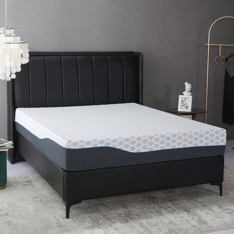 Glenni 10'' Medium Charcoal Infused Gel Memory Foam Mattress, Twin