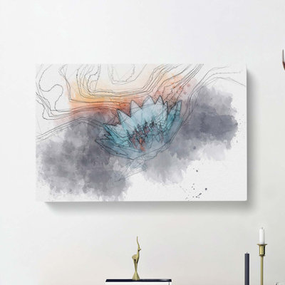 Lotus Flower In Abstract - Wrapped Canvas