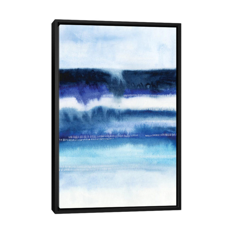 «Shore Break Abstract I», reproduction d'art sur toile tendue, Toile encadrée noire, Pas de tapis