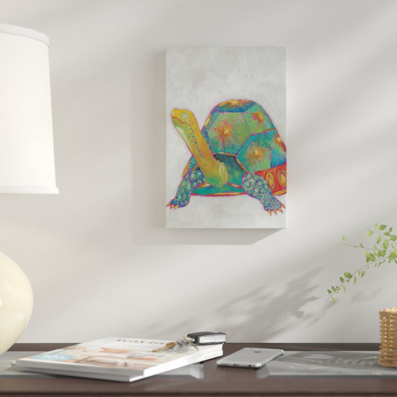 « turtle friends ii », reproduction sur toile tendue, H 18 po x l 12 po x P 1,5 po, Pas de tapis, Toile tendue