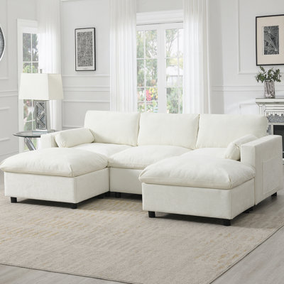 Canapé modulaire confortable en forme de U avec rangement et conception polyvalente pour la détente