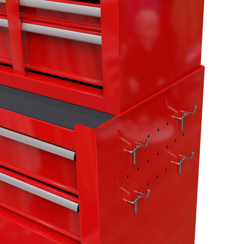 24.2'' W Steel Rolling Combination Set 8-Drawer Tool Chest with Wheels, Red