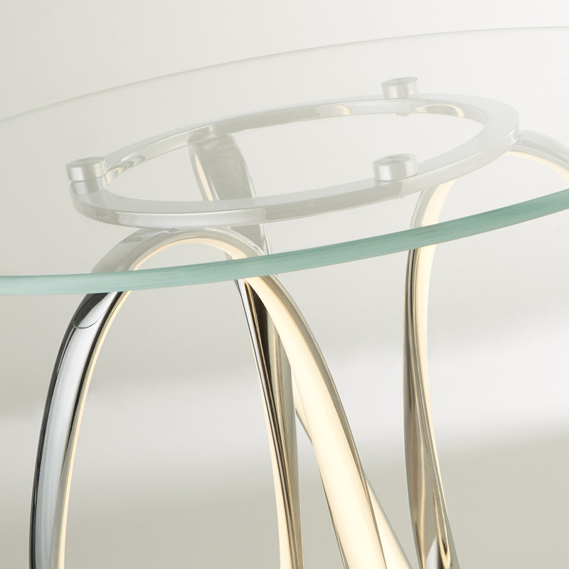 Chamille Glass Top Frame End Table