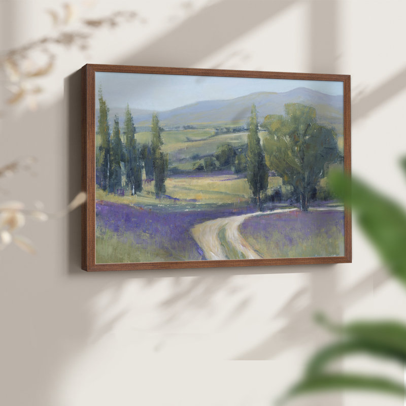 Lavande pré II - reproduction encadrée, Noyer, H 11 po x l 14 po