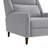 Gray Mid-Century Modern Pushback Recliner - Leathered Upholstery, Tapered Legs, Channel Detail-539644007