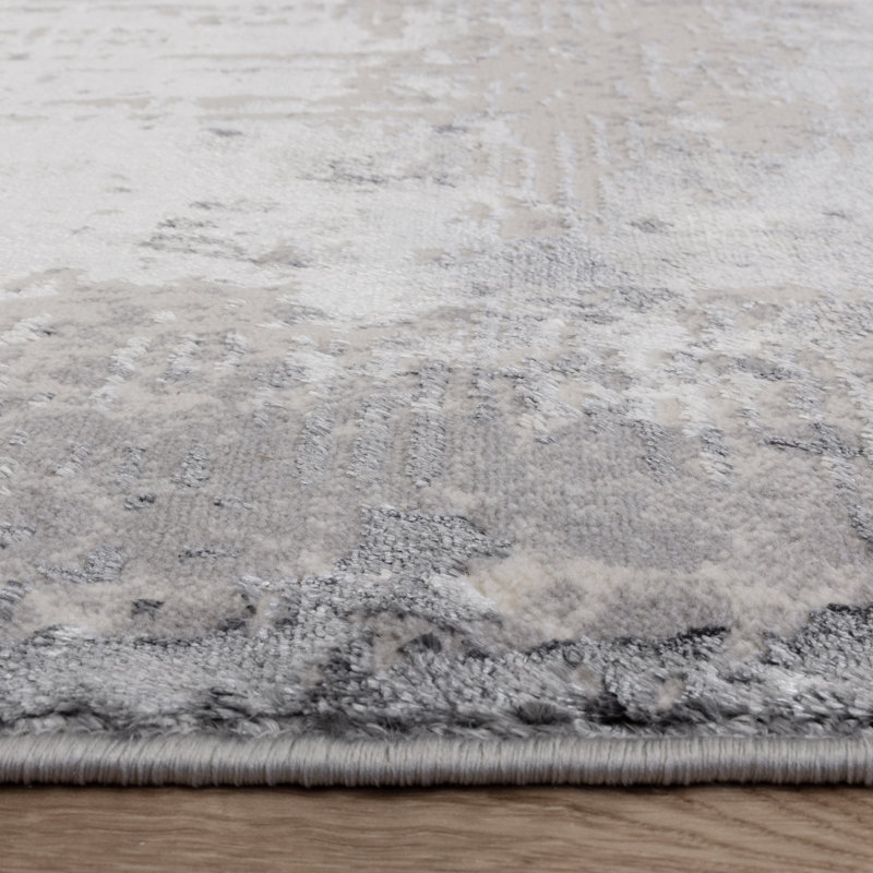 Anandita Abstract Grey/Cream Area Rug, Rectangle 160 x 220 cm