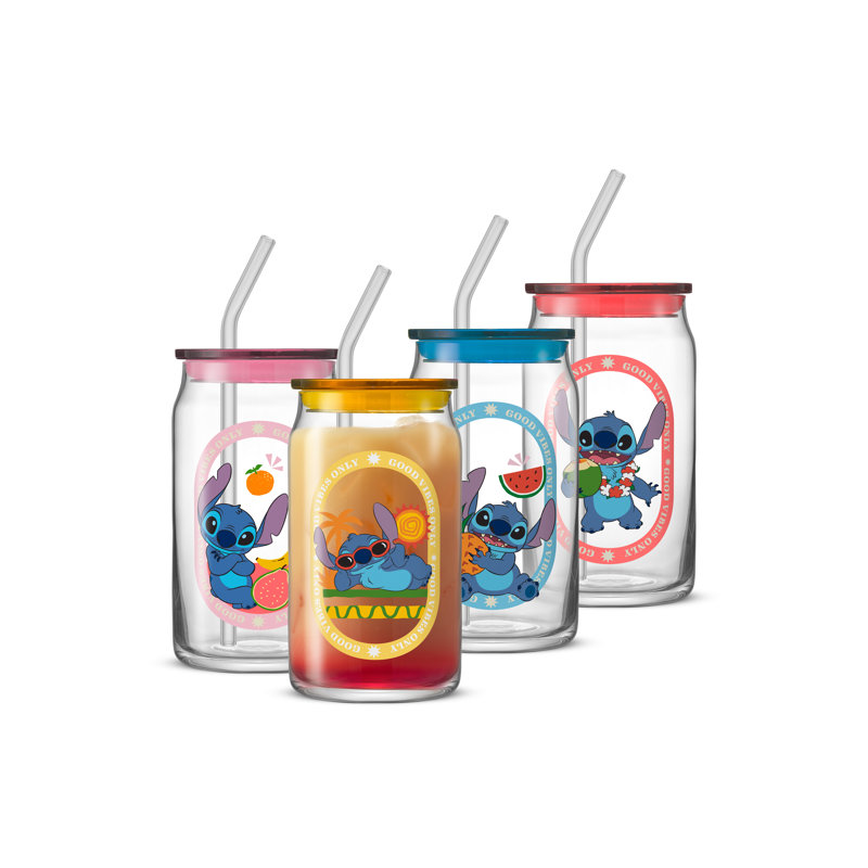 Ensemble de 4 verres Lilo & Stitch Island Vibes Can, 16 oz